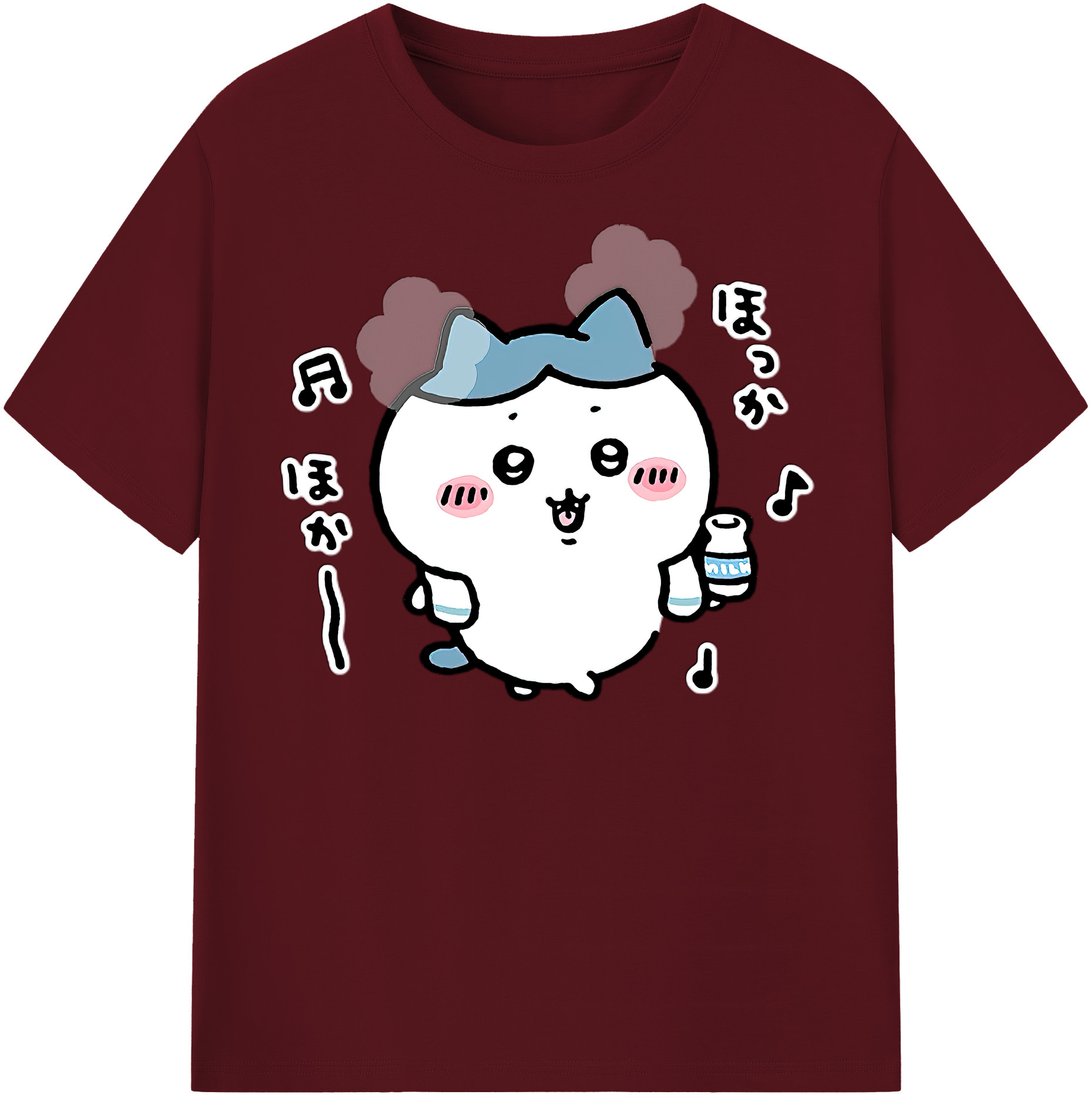 （画像用） ちいかわ ハチワレ Chii-kawa hachiware 綿100％半袖Tシャツ（フロントプリント）